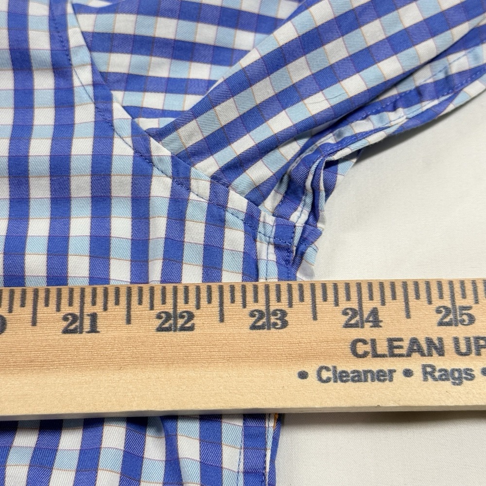 Robert Graham X Flip Cuff Button Shirt Blue Gingham Check Men's L‎ Cotton - Picture 7 of 16